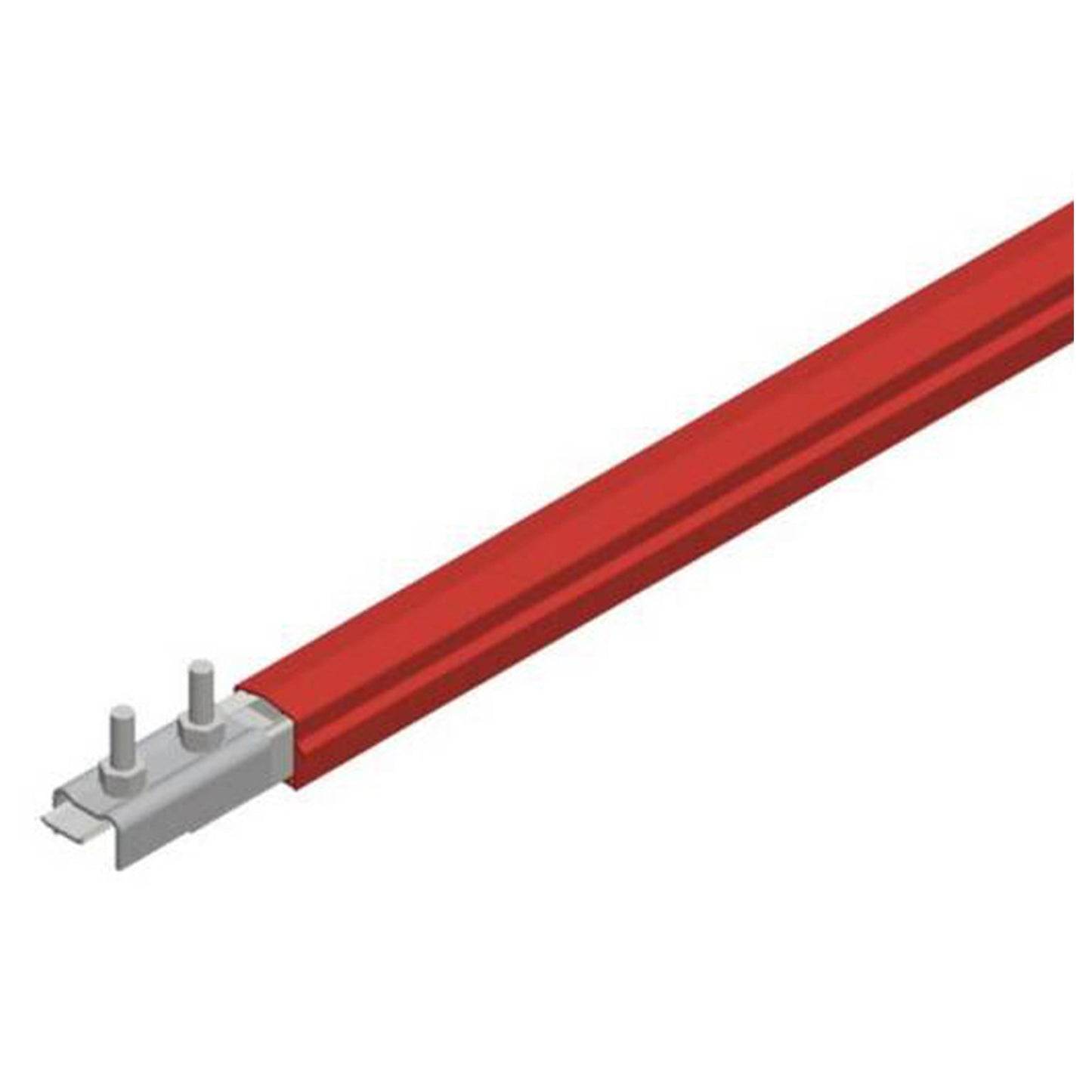 Safe-Lec 2 Conductor Bar 125A Galv Steel, Red Medium Heat Polycarbonate Cover, w/ Splice Joint. 4.5M