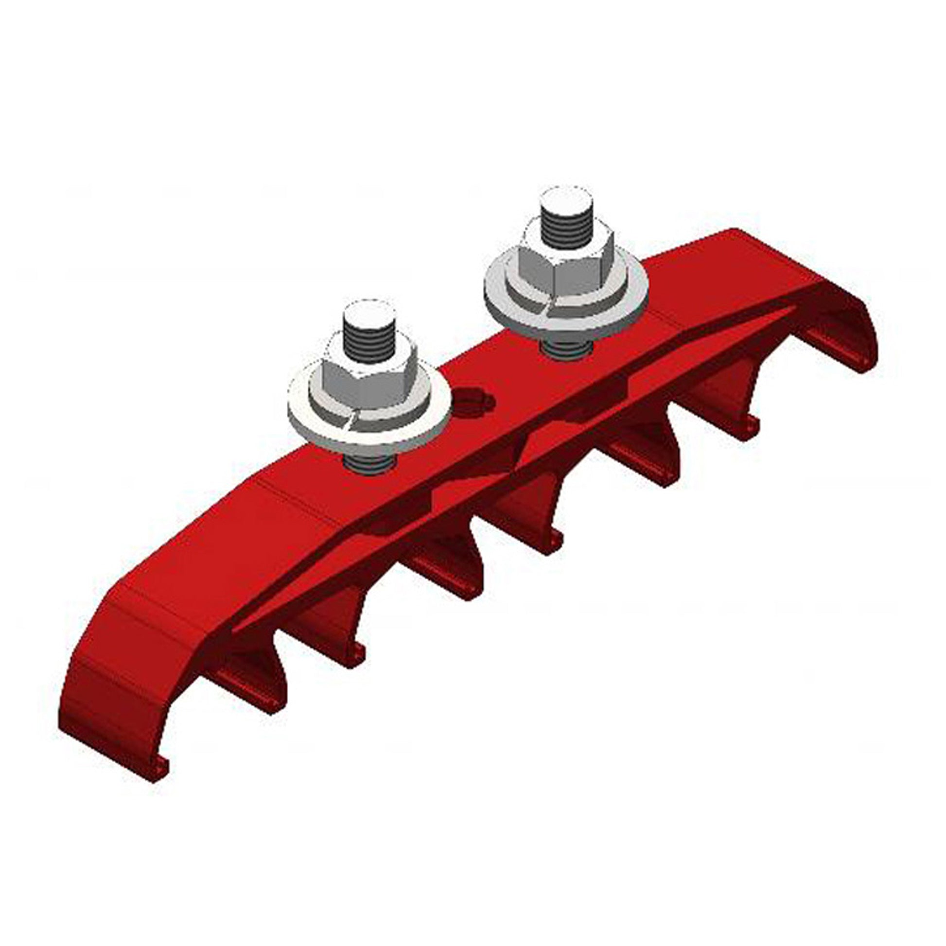 Safe-Lec 2 Hanger Clamp, 4-Pole, Lateral Mount, 2-Bolt, Med Heat, Red Polycarbonate