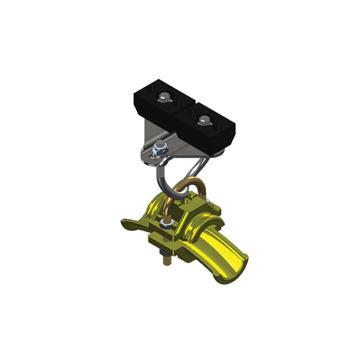 Standard Duty C-Track Festoon End Clamp For Round Cable, Plated Steel, For 0.98" max dia cable / hose