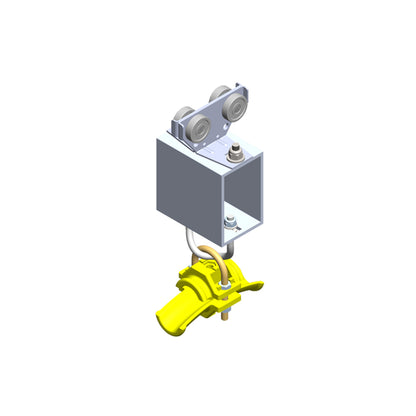 Standard Duty C-Track Festoon Tow Trolley For Round Cable / Hose, Plated Steel, For 0.98" max dia cable / hose