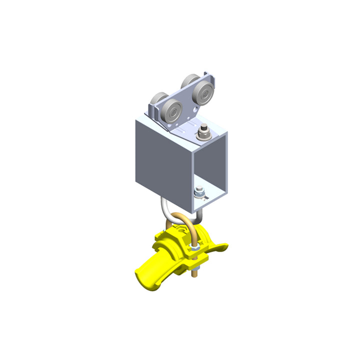 Standard Duty C-Track Festoon Tow Trolley For Round Cable / Hose, Plated Steel, For 0.98" max dia cable / hose