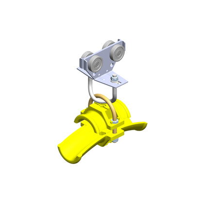Standard Duty C-Track Festoon Cable Trolley For Round Cable / Hose, Plated Steel, For 1.42" max dia cable / hose