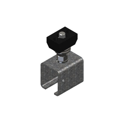 Standard Duty C-Track Festoon Track Hanger Bracket, For Cross Arm Support Channels, Galv Steel, End-Feed Style