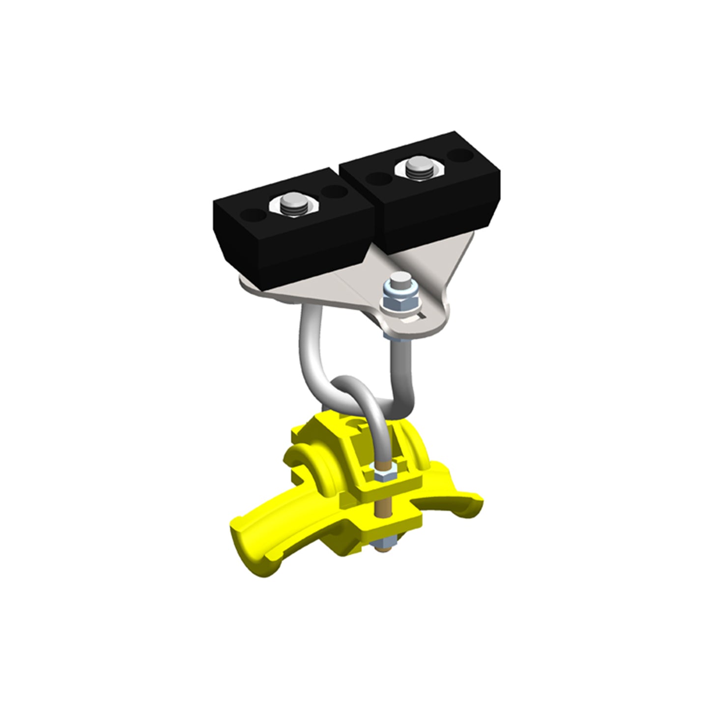 Standard Duty C-Track Festoon End Clamp For Round Cable, Plated Steel, For 0.63" max dia cable / hose