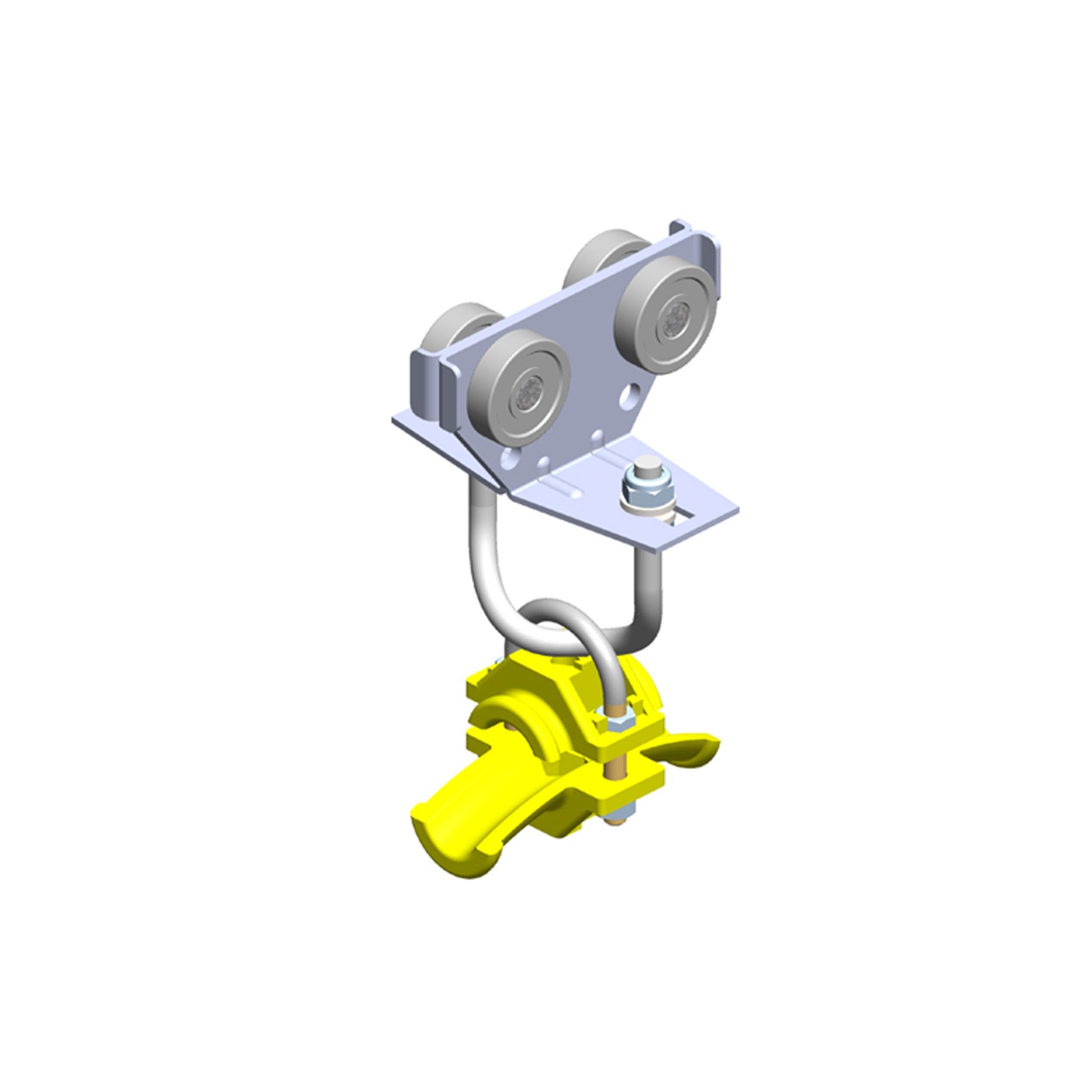Standard Duty C-Track Festoon Cable Trolley For Round Cable, Plated Steel, For 0.63" max dia cable / hose