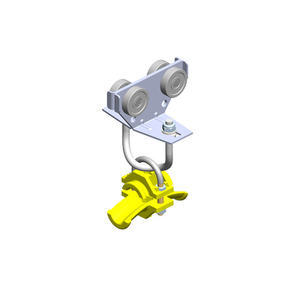 Standard Duty C-Track Festoon Cable Trolley For Round Cable, Plated Steel, For 0.63" max dia cable / hose