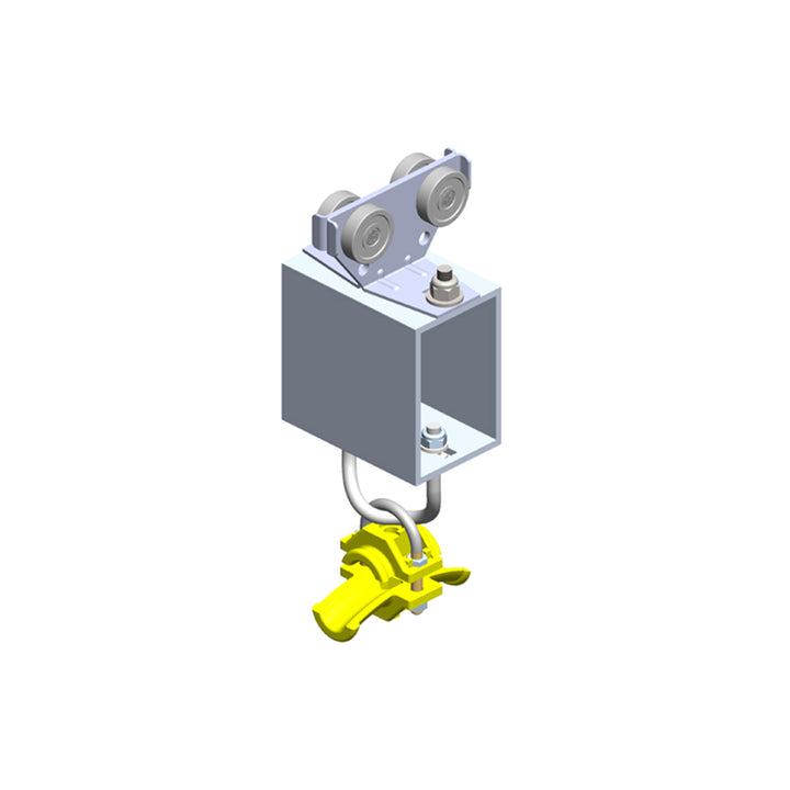 Standard Duty C-Track Festoon Tow Trolley For Round Cable / Hose, Plated Steel, For 0.63" max dia cable / hose
