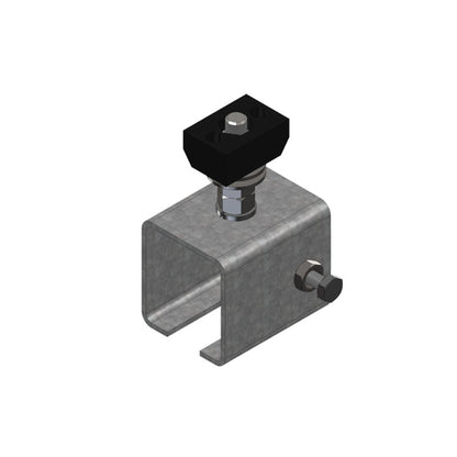 Heavy Duty C-Track Festoon Track Anchor, Galvanized Steel, To Anchor Track To Cross Arm Support Channel