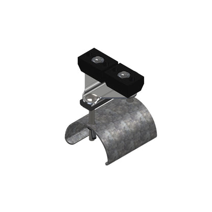 Standard Duty C-Track Festoon End Clamp For Flat Cable, Stainless Steel Saddle, 2.75" Dia x 3" Wide