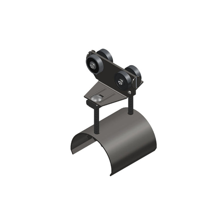 Standard Duty C-Track Festoon Cable Trolley For Flat Cable, Stainless Steel, 2.75" Dia x 3" W Saddle, 3" Body Width