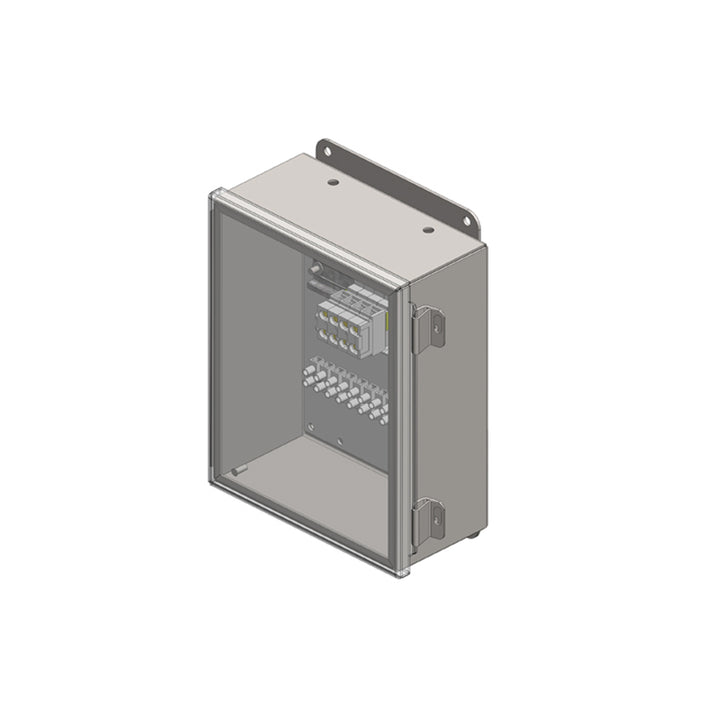 Junction Box, NEMA 12, with terminals for 12-Pole Control + 4 Power, 10" x 8" x 4"