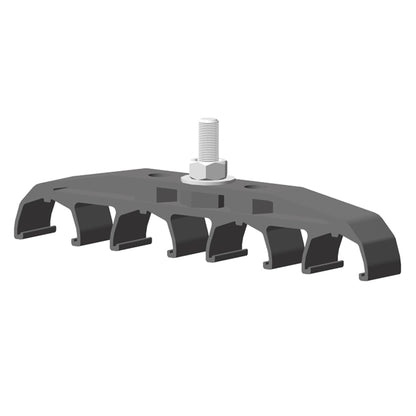Safe-Lec 2 Hanger Clamp, 4-Pole, Lateral Mount, 2-Bolt, Std Heat, Black Acetyl, Stainless Steel Hardware