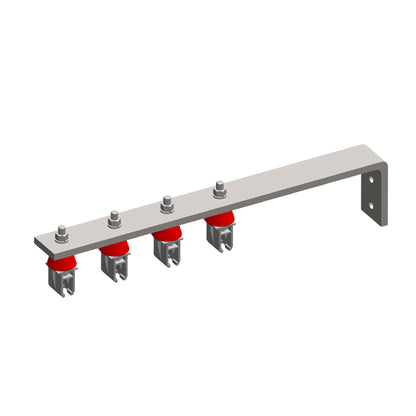8-Bar, Bracket, Web, with Hanger Clamps, 4 Plastic Snap-in, w/Insulators, 3 inch OC, 19 inch L