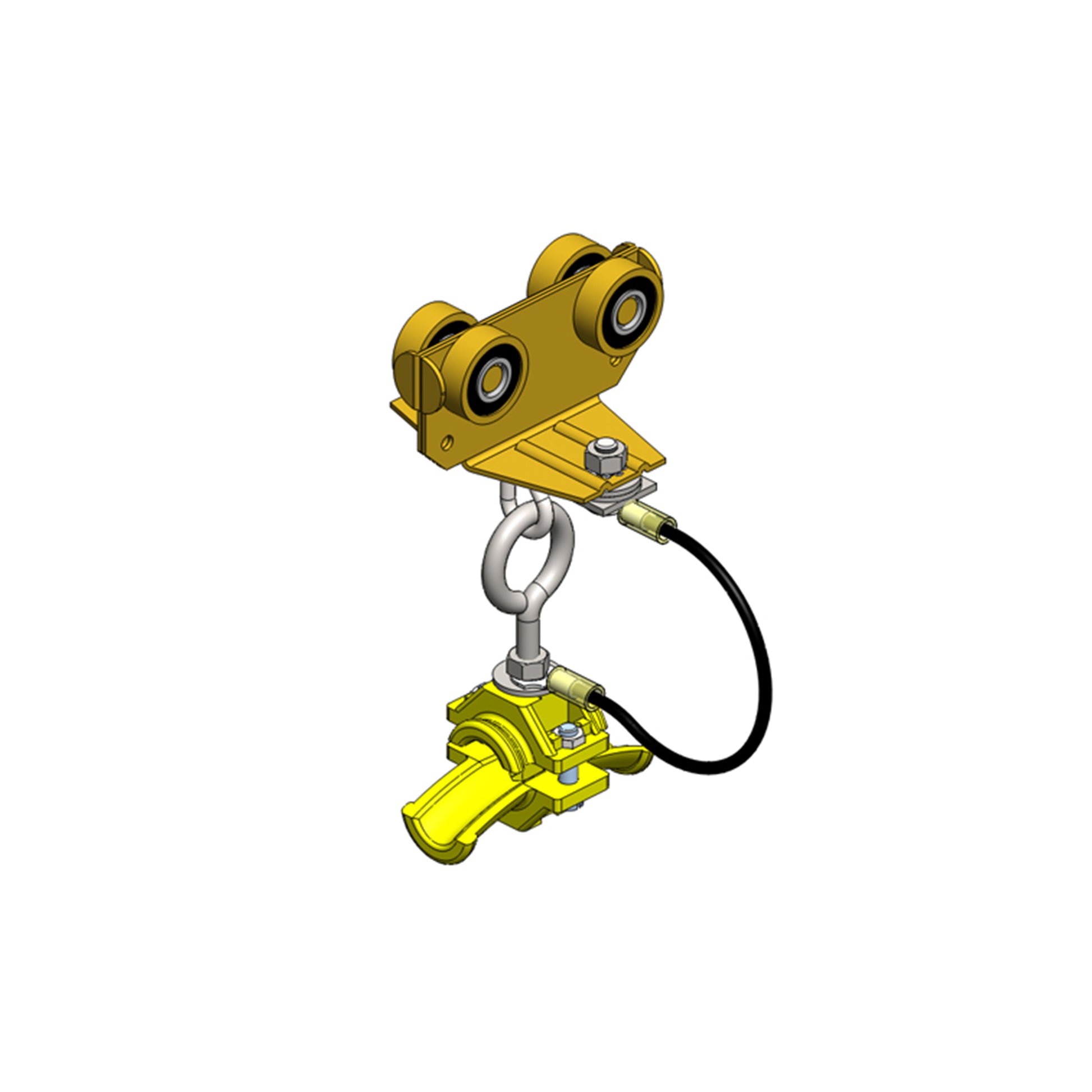 Standard Duty C-Track Festoon Cable Trolley For Round Cable, Spark Resistant, For 1.42" max dia cable / hose