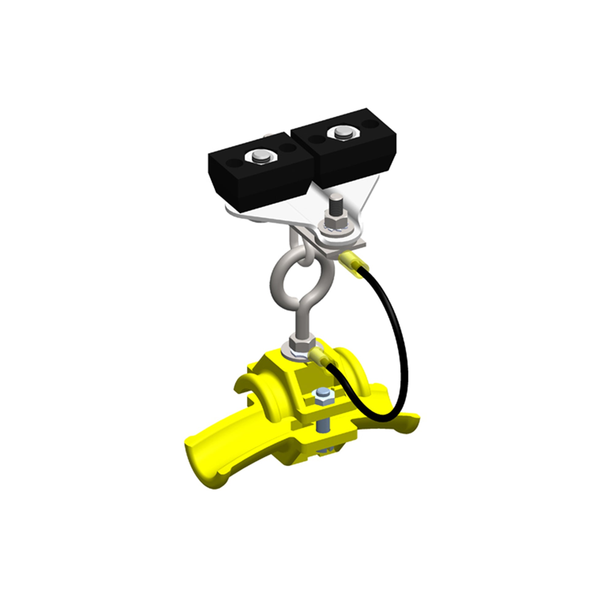 Standard Duty C-Track Festoon End Clamp For Round Cable, Spark Resistant, For 0.98" max dia cable / hose