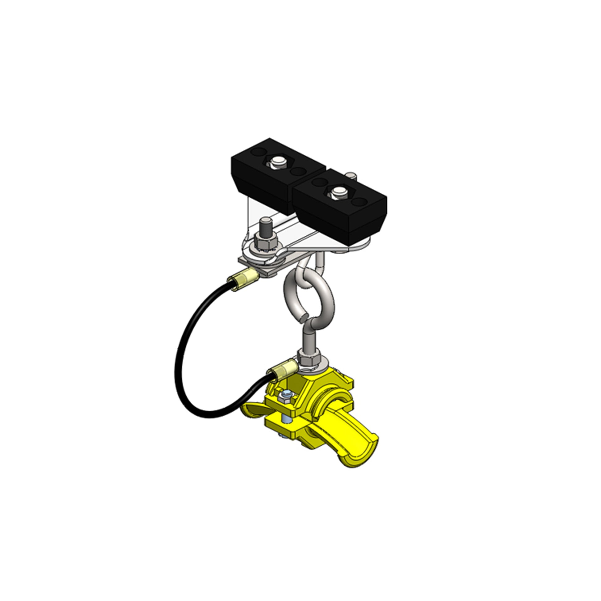 Standard Duty C-Track Festoon End Clamp For Round Cable, Spark Resistant, For 0.63" max dia cable / hose