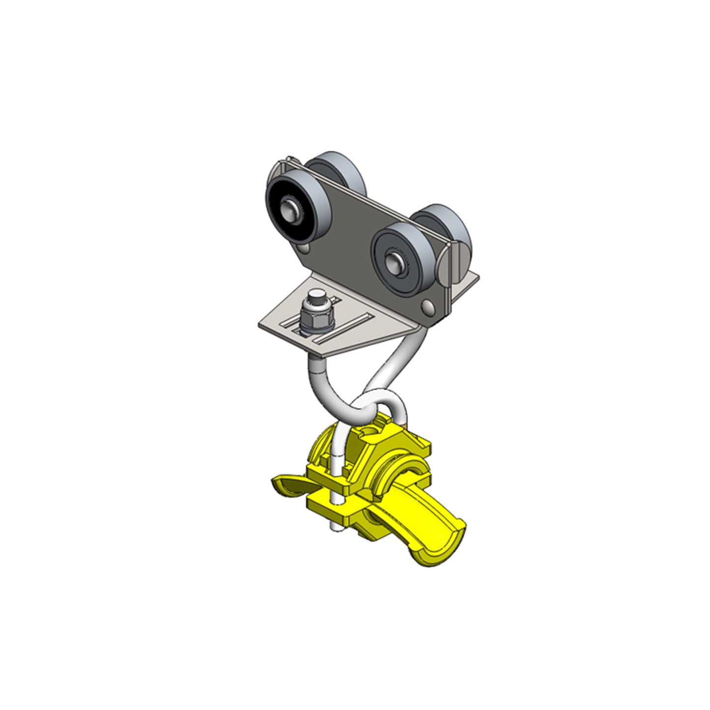 Standard Duty C-Track Festoon Cable Trolley For Round Cable, Stainless Steel, For 0.98" max dia cable / hose