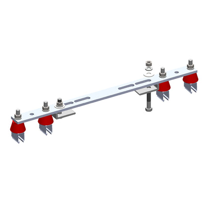 8-Bar, Bracket, Flange, with Hanger Clamps, Steel Snap-in, w/insulators, 2/2, 19 3/8 inch L