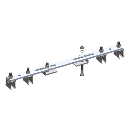 8-Bar, Bracket, Flange, with Hanger Clamps, Steel Cross-Bolt, 2+2, 19 3/8 inch L