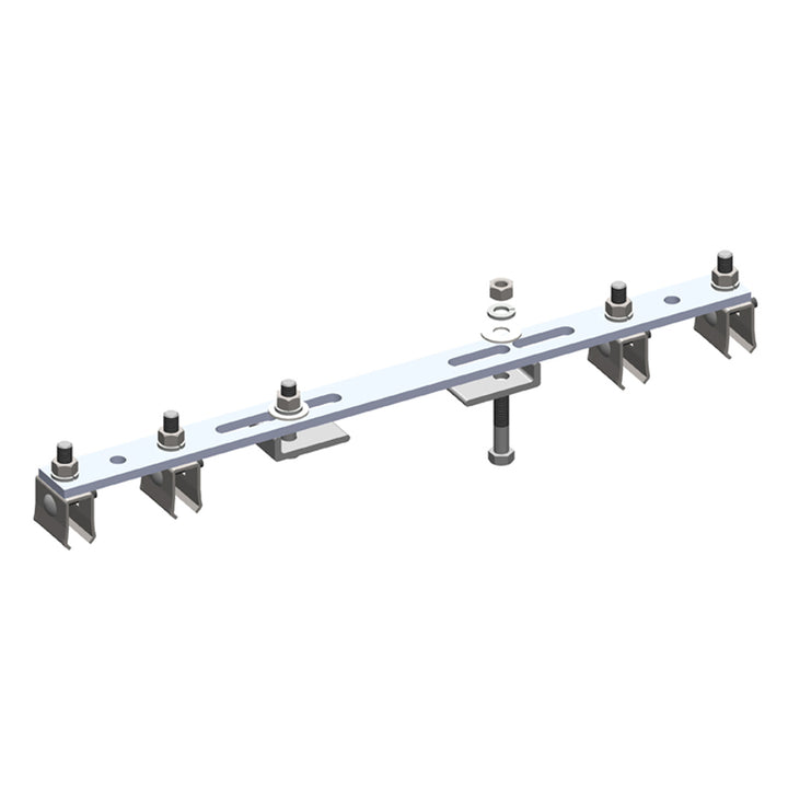 8-Bar, Bracket, Flange, with Hanger Clamps, Steel Cross-Bolt, 2+2, 19 3/8 inch L
