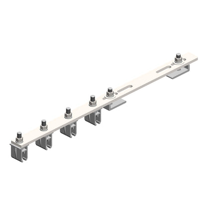 8-Bar, Bracket, Flange, with Hanger Clamps, Plastic Snap-in, 4 on one side, 21.75 inch L