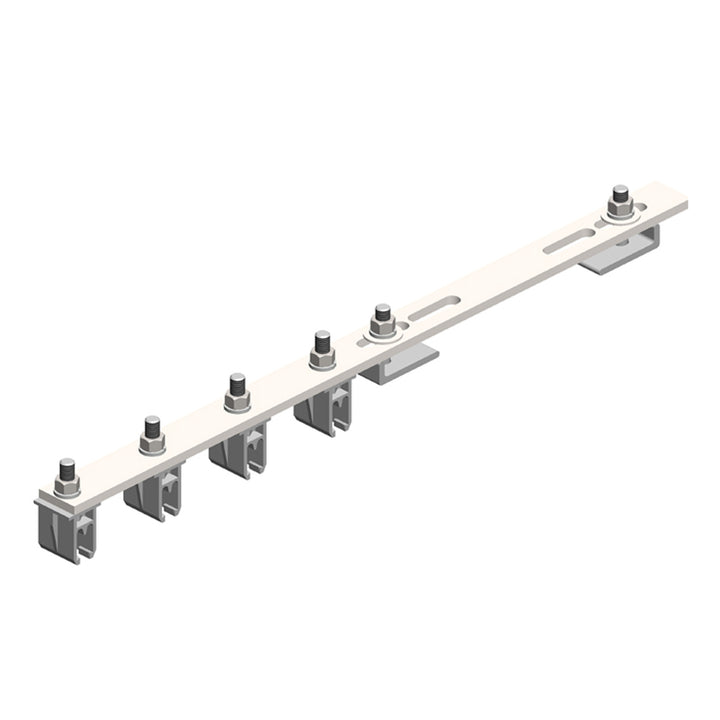 8-Bar, Bracket, Flange, with Hanger Clamps, Plastic Snap-in, 4 on one side, 21.75 inch L