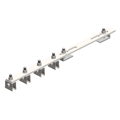 8-Bar, Bracket, Flange, with Hanger Clamps, Steel Cross-Bolt, 4 on one side, 21.75 inch L