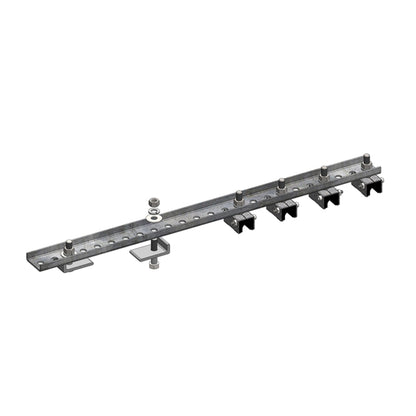 8-Bar, Bracket, Flange, with Hanger Clamps, Steel Snap-in, 4 on one side, 24 inch L