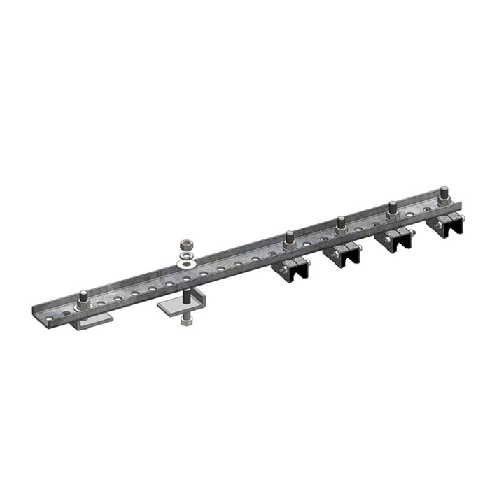 8-Bar, Bracket, Flange, with Hanger Clamps, Steel Snap-in, 4 on one side, 24 inch L